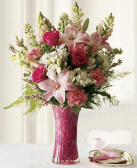 Pink Art Glass Bouquet
